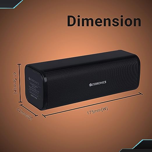 Zebronics ZEB-VITA Wireless Bluetooth 10W Portable Bar Speaker With Supporting USB, SD Card, AUX, FM, TWS & Call Function (Black) Zebronics ZEB-VITA Wireless Bluetooth 10W Portable Bar Speaker With Supporting USB, SD Card, AUX, FM, TWS & Call Function (Black)